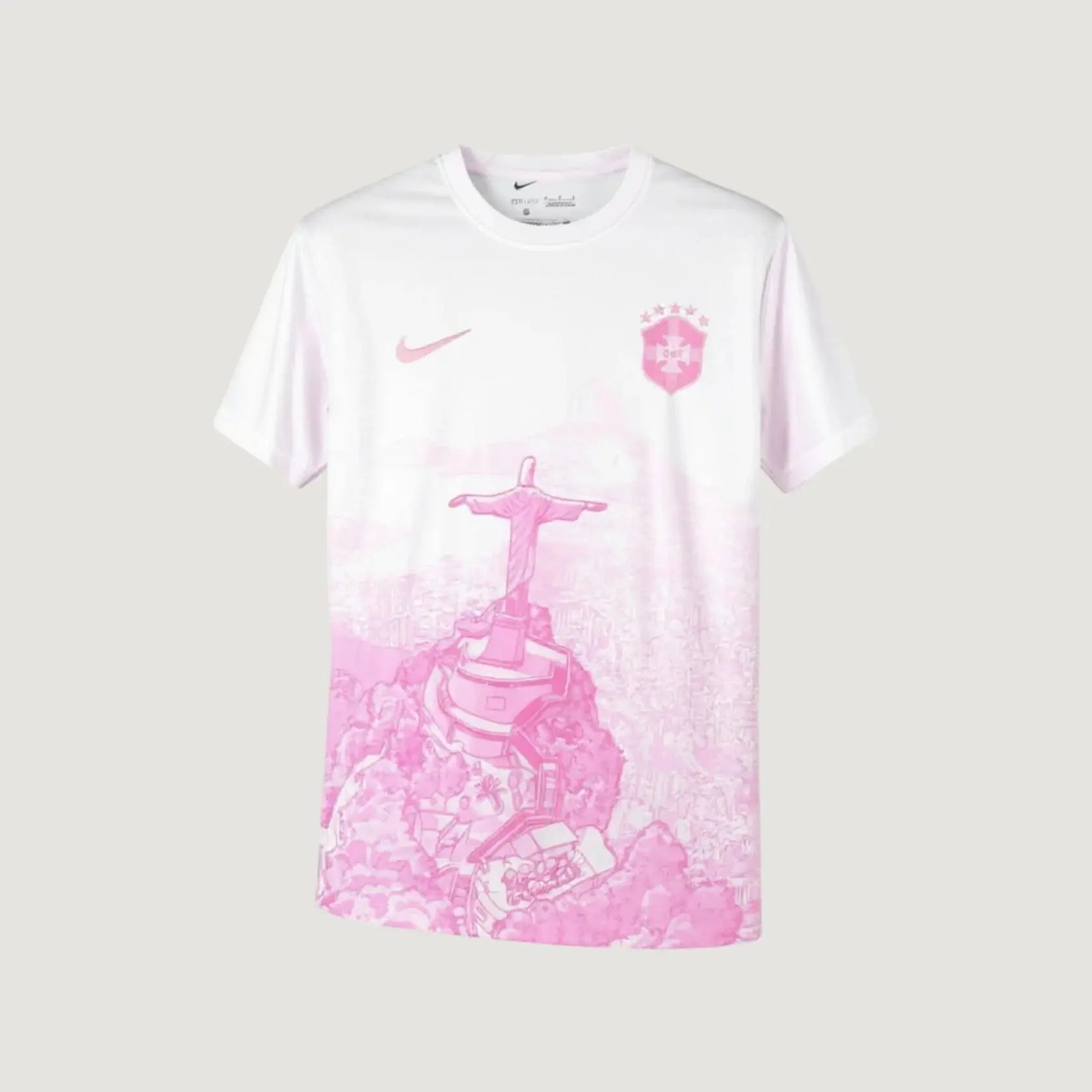 Brésil–Maillot Concept 25/26–Blanc & Rose